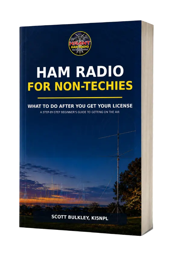 3D paperback cover of Ham Radio for Non-Techies by Scott Bulkley, KI5NPL